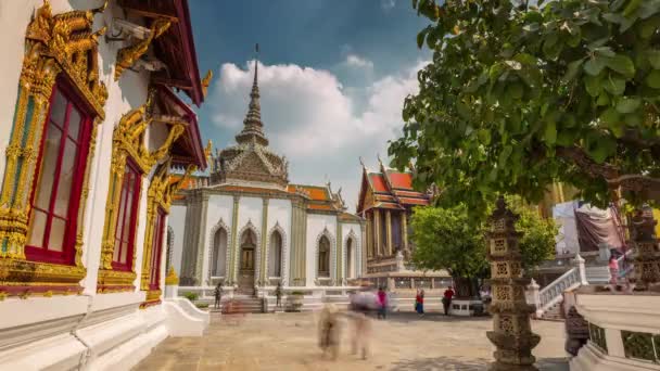 Bangkok Główna Świątynia Szmaragdowej Buddyjskiej Placu Czas Upływu Tajlandia — Wideo stockowe