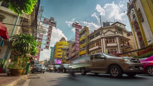 Bangkok Cidade Engarrafamento Rua Estrada Dia Ensolarado Vista Tempo Lapso — Vídeo de Stock