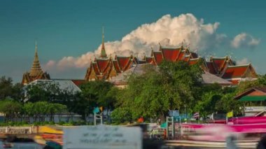 bangkok most famous grand palace temple river 4k time lapse thailand