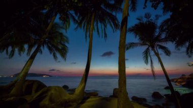 phuket sunset palm beach panorama 4k time lapse thailand