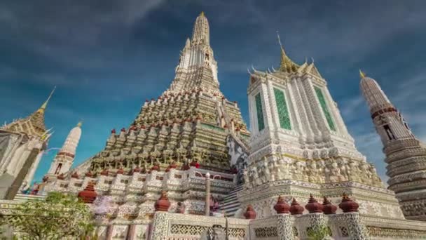 Gorgeous Bangkok Sunny Day Wat Arun Temple Time Lapse Thailand — 图库视频影像