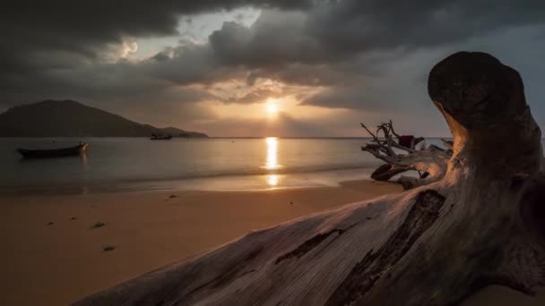 Phuket Ostrov Tajemství Pláž Západ Slunce Panorama Čas Lapse Thailand — Stock video