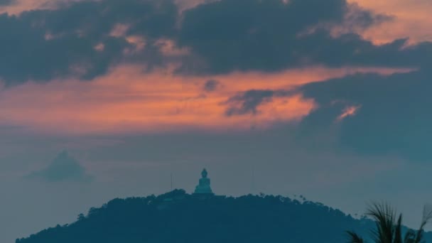 Phuket Island Main Buddha Sunset Sky Panorama Time Lapse Thailand — Stockvideo