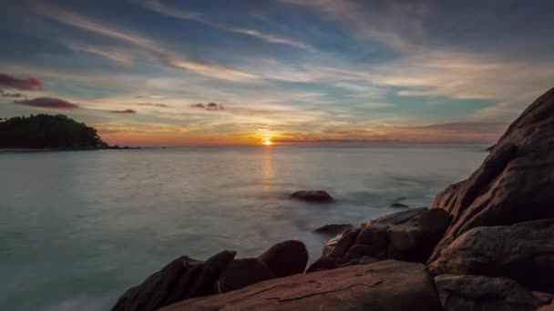 Phuket Island Beach Sunset Panorama Time Lapse Thailand — ストック動画