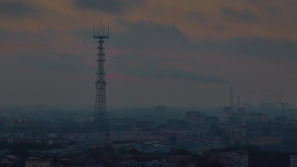 City Morning Sunrise Roof Top Minsk Panorama Time Lapse Belarus — Stockvideo