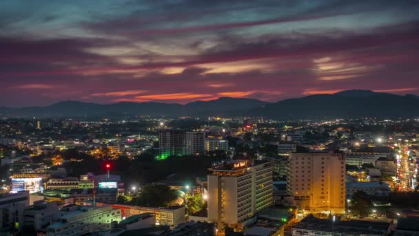 Summer sunset phuket town roof top panorama 4k time lapse thailand — Stock Footage Summer Sunset Phuket Town Roof Top Panorama Time Lapse Thailand Royalty Free Stock Video