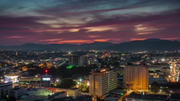 Coucher Soleil Été Phuket Ville Toit Panorama Time Lapse Thailand — Video