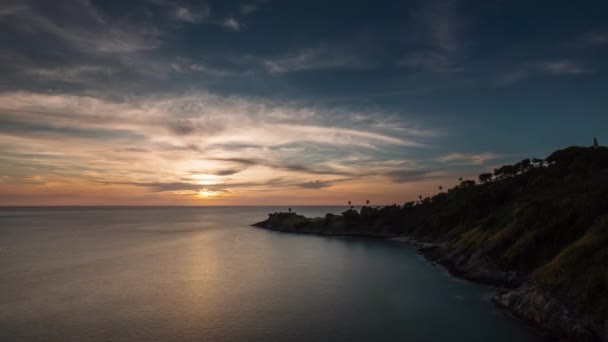 Phuket Île Coucher Soleil Ciel Haute Plage Panorama Laps Temps — Video