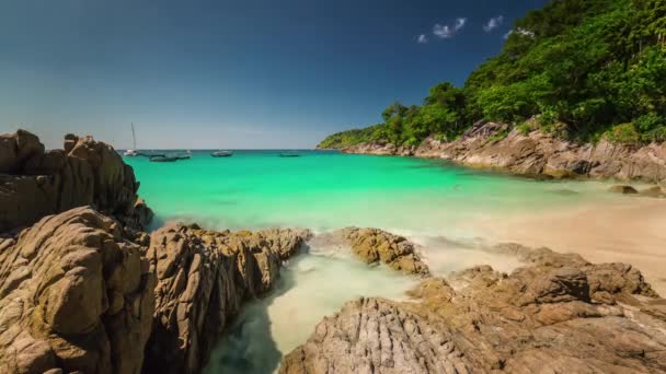 Summer Day Phuket Island Famous Beach Panorama Time Lapse Thailand — ストック動画