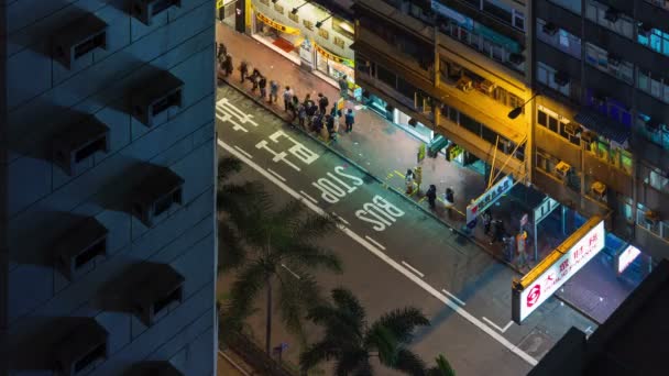 Blocco Traffico Notturno Time Lapse Hong Kong — Video Stock