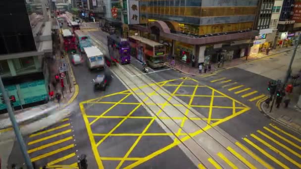 Día Trabajo Tráfico Cruce Lapso Tiempo Desde Hong Kong Centro — Vídeos de Stock