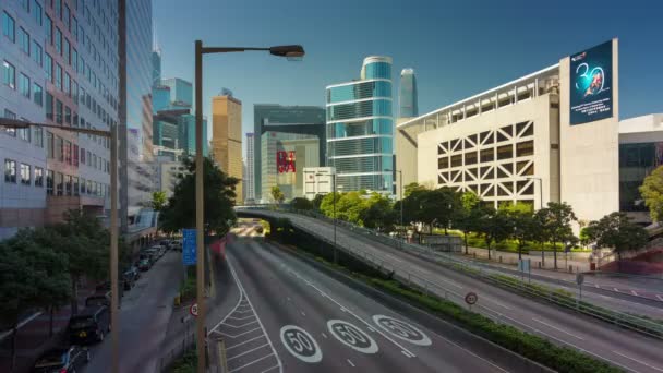 Gyönyörű Hong Kong Város Nap Fény Idő Kiesés Kína — Stock videók
