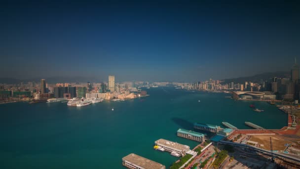 Güneşli Bir Gün Panoraması Hong Kong Çin Den Zaman Aşımı — Stok video