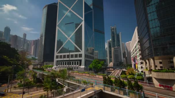 Day light city working block 4k time lapse from hong kong — Stockvideo