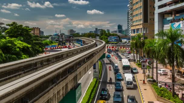 Día Tráfico Calle Lapso Tiempo Kuala Lumpur Malaysia — Vídeo de stock