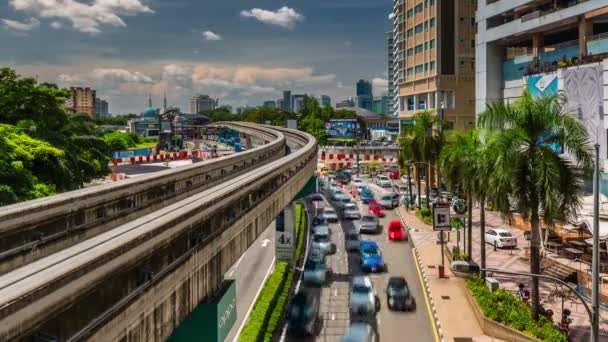 아름 다운와 일 가벼운 교통도로 스카이 쿠알라룸푸르에서 4 k 시간 경과 — 비디오