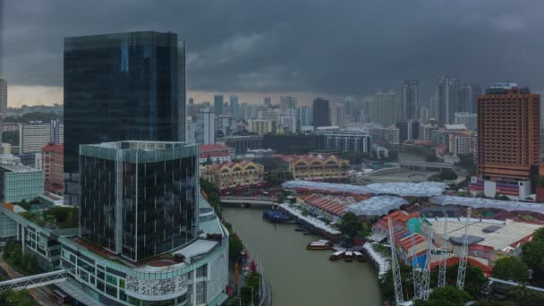 Cielo lluvioso hermoso singapore 4k lapso de tiempo — Vídeo de stock