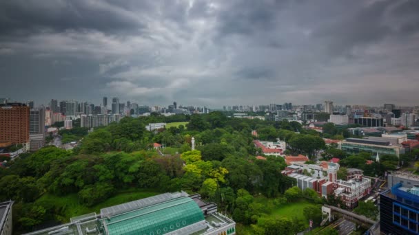 Stormachtige wolken boven prachtige singapore 4k time-lapse — Stockvideo
