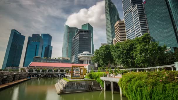 Singapore downtown park bay day light 4k time lapse — ストック動画