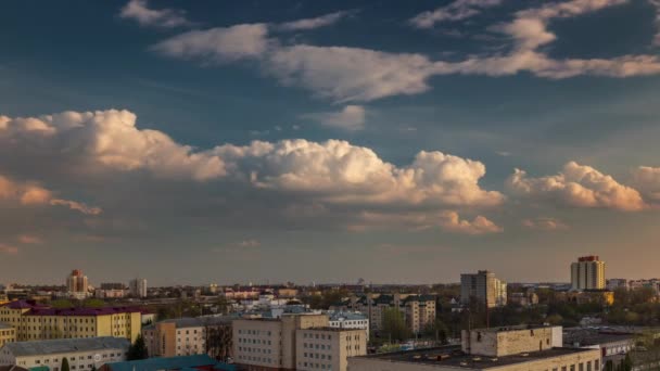 Minsk Stadt sonnig Tag Dach-Panorama 4k Zeitraffer — Stockvideo