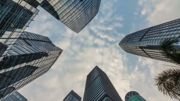 Cina giorno illuminare vista su grattacieli Shenzhen cielo 4k time lapse — Video Stock