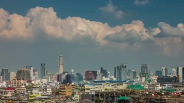 güneşli gökyüzü bangkok şehir cityscape panorama 4 k zaman sukut Tayland