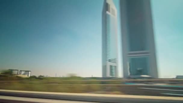 Dubai city downtown tunnelbaneresa fönstret Visa 4 k tid förflutit Förenade Arabemiraten — Stockvideo