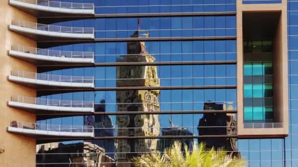 dubai centre-ville toit réflexion bâtiment vue 4k temps lapse émirats arabes unis 