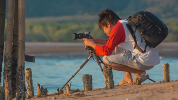 Thailand sommaren morgon kusten fotograf hd phuket — Stockvideo