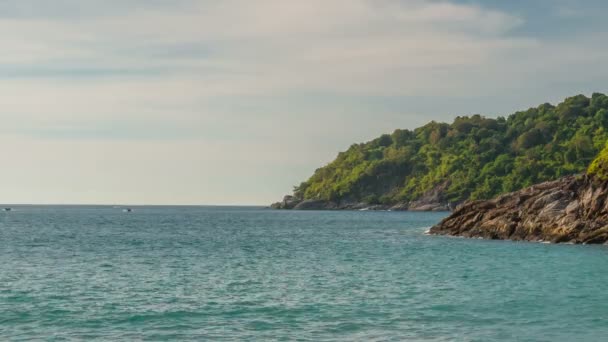 Tailandia verano crepúsculo famosa libertad playa panorama hd phuket — Vídeo de stock