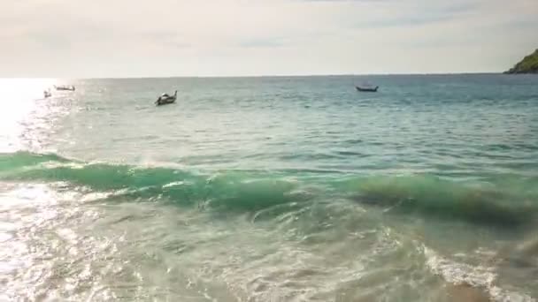 Thailand zonsondergang zomer beroemde phuket vrije tijd prive strand hd — Stockvideo