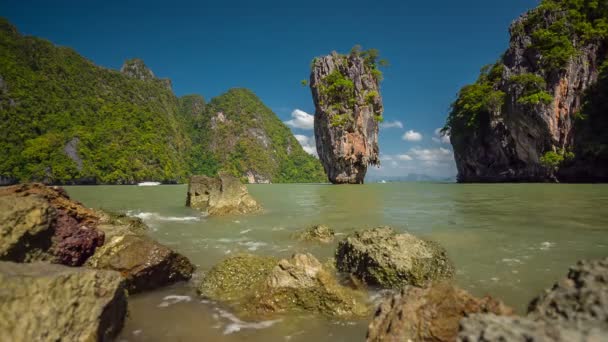 Tayland yaz gün ünlü james bond Adası panorama hd phuket — Stok video