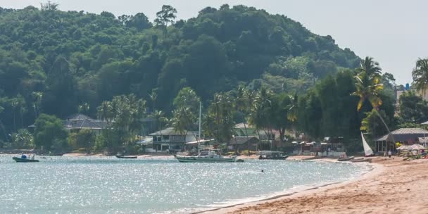 태국 여름 날 푸 켓 타운 베이 비밀 전용 해변 파노라마 hd — 비디오