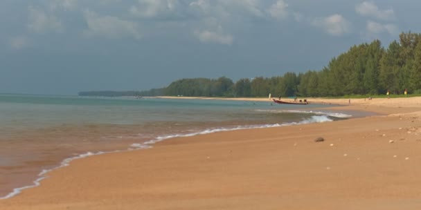 Thailand phuket island berömda flygplats beach panorama hd — Stockvideo