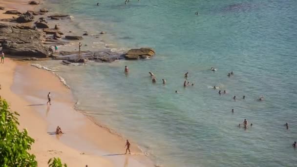 タイ夏時間有名なスリン ビーチ パノラマ hd プーケット — ストック動画