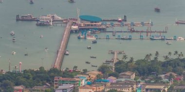 Tayland phuket town ana tekne dock bağlantı noktası görünümü noktası panorama hd