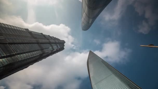 Shanghai día centro de la azotea superior edificios cielo panorama 4k lapso de tiempo china — Vídeo de stock