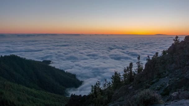 Закат Неба Тенерифе Остров Горных Вершин Панорама Timelapse Испании Видеоклип