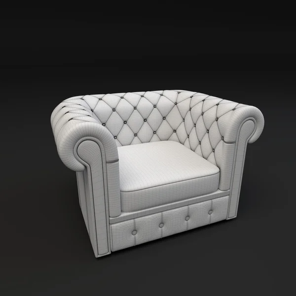 Classik fotel siatki 3d — Zdjęcie stockowe