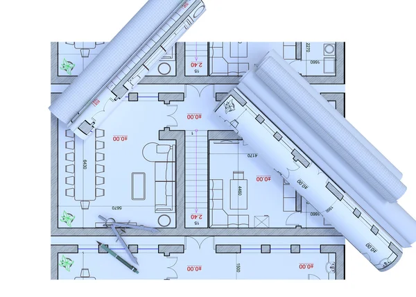 Rysunek projektu architektura — Zdjęcie stockowe