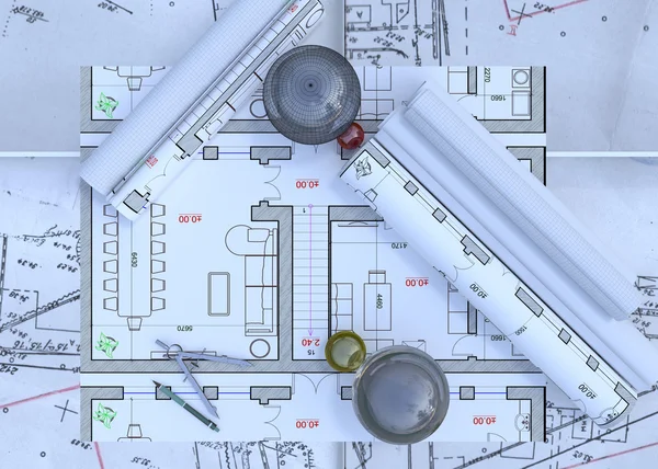 Rysunek projektu architektura — Zdjęcie stockowe