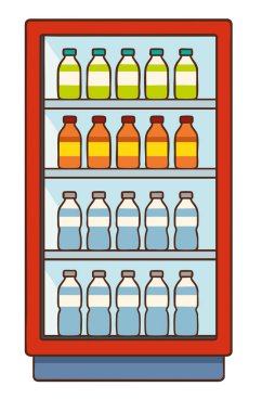 Soğuk içecek buzdolabının vektör çizimi.