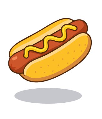 Atıştırmalık sosisli sandviçin vektör çizimi.