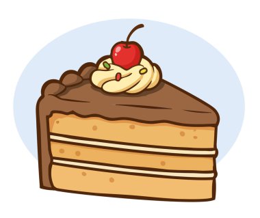 Bir dilim taze pastanın vektör çizimi