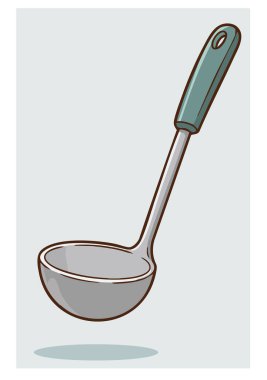 Mutfak kepçesinin vektör çizimi.