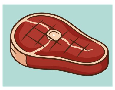 Pişmemiş et parçasının vektör çizimi