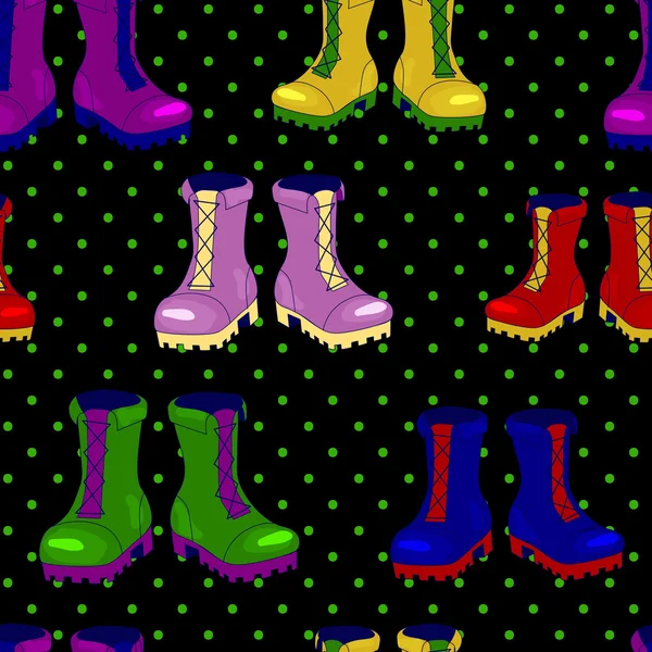 Ankle boots vector seamless pattern — Stock Vector