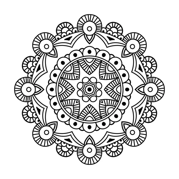 Fekete virágmintával Mandala — Stock Vector