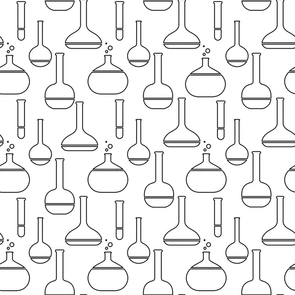 Siyah çizgi tıp biliminin düz simgesi tüpler