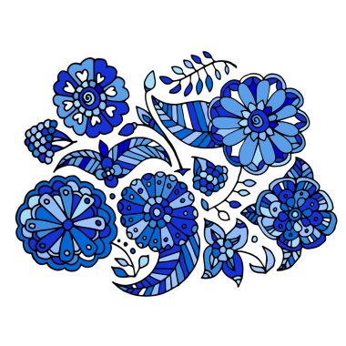 çiçek Gzhel desenli